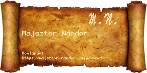 Majsztor Nándor névjegykártya